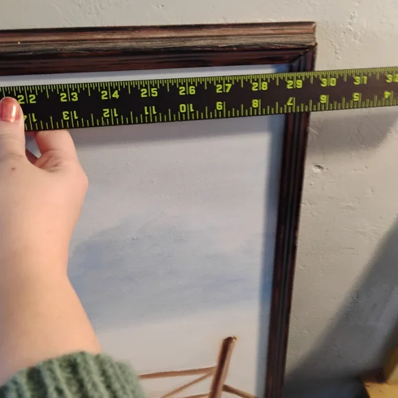 Rustic Winter Landscape Art with Brown Fence By Ginny Hamlin 1987 - Picture 3 of 14